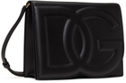 Dolce&Gabbana Black Calfskin 'DG' Logo Crossbody Bag