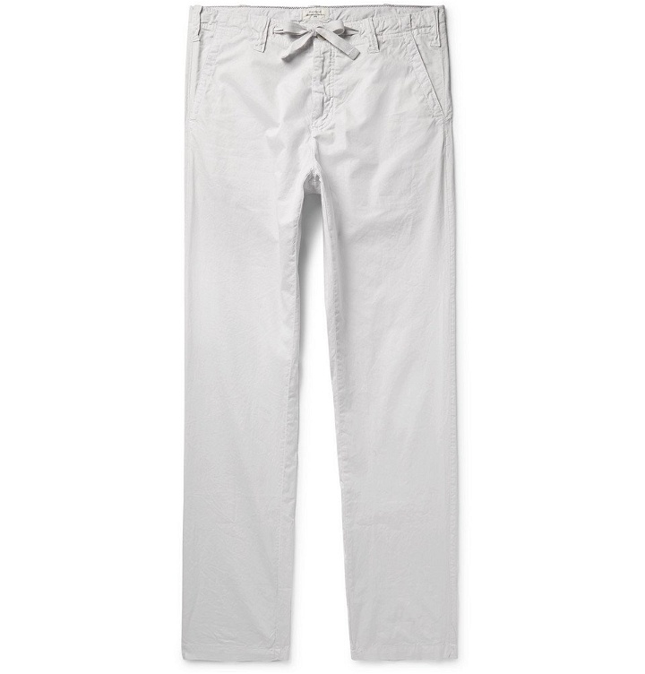 Photo: Hartford - Troy Slim-Fit Cotton-Chambray Drawstring Trousers - Men - Light gray