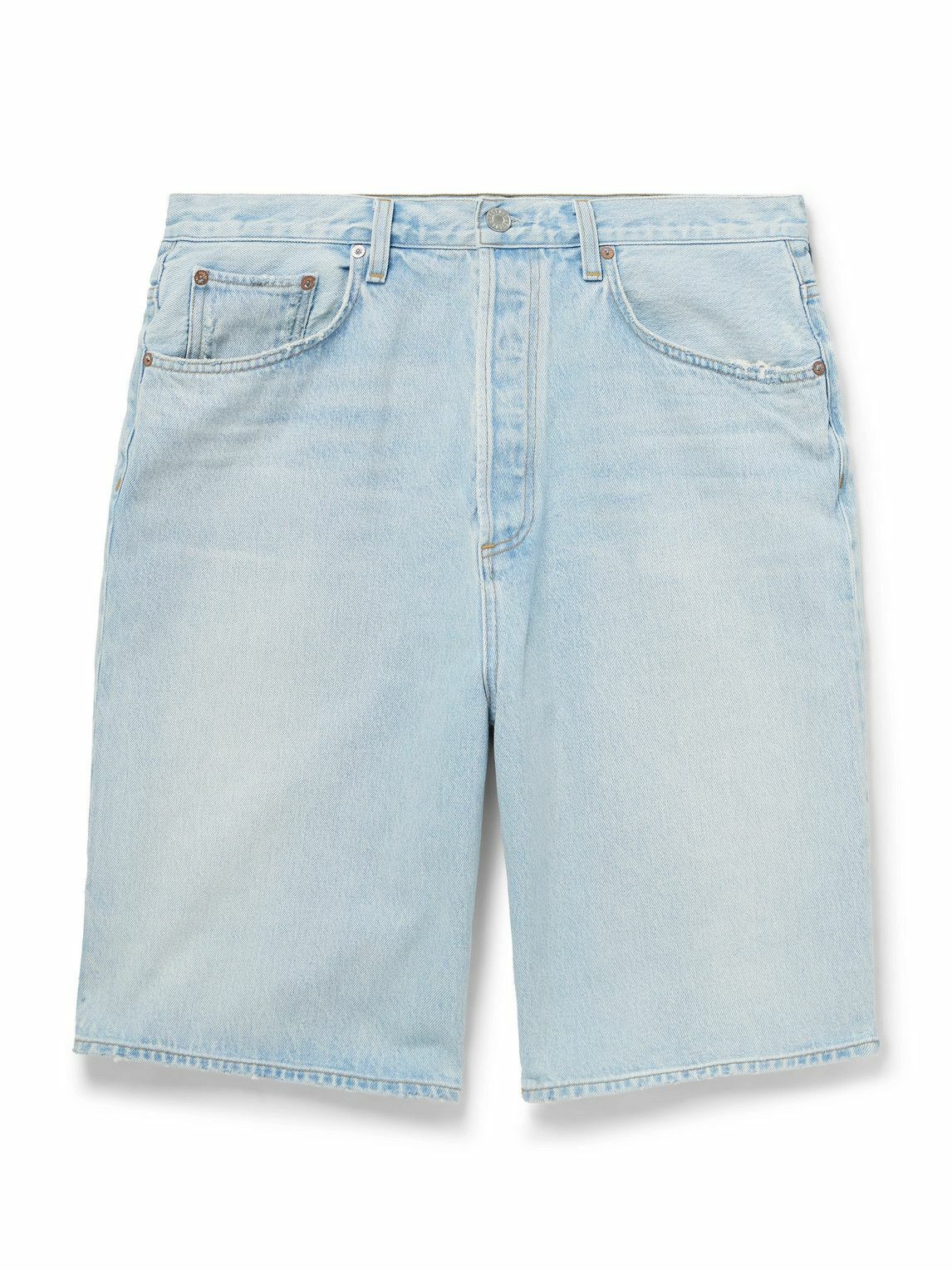 AGOLDE - Skater Straight-Leg Denim Shorts - Blue AGOLDE