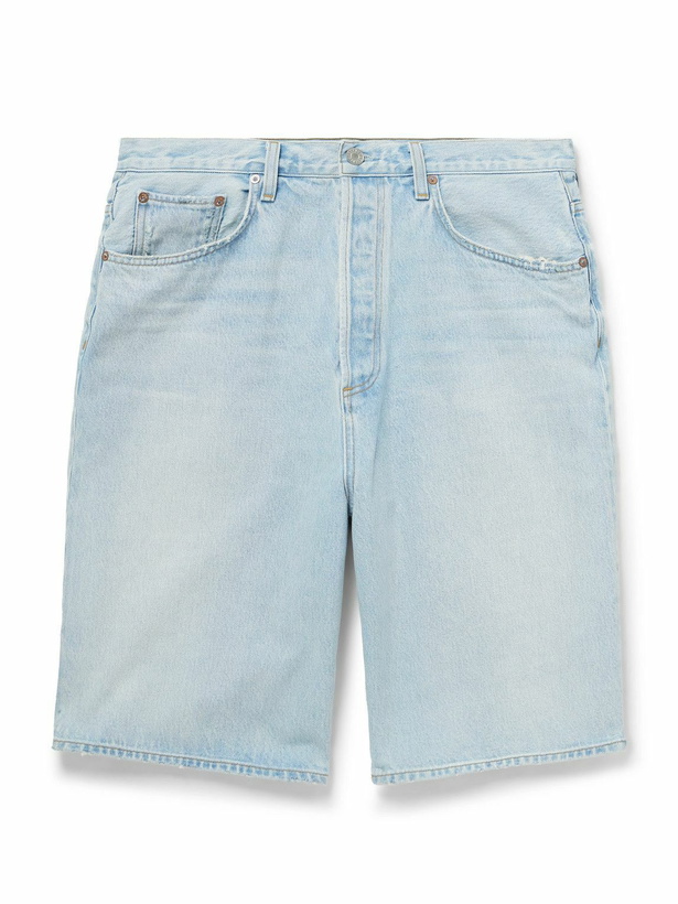 Photo: AGOLDE - Skater Straight-Leg Denim Shorts - Blue