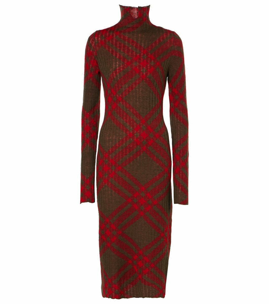ワンピース BURBERRY CHECK MOTIF WOOL MIDI DRESS Burberry Check motif wool midi dress | The Fashion Square