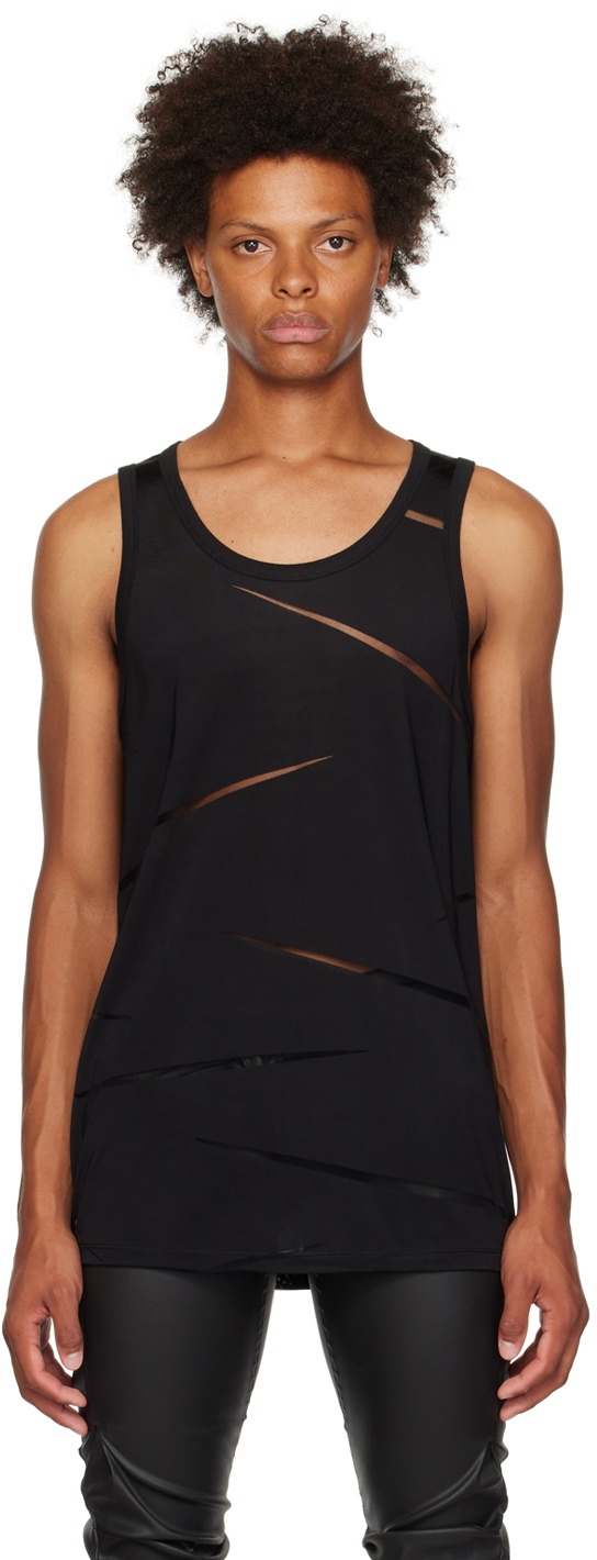LGN Louis Gabriel Nouchi Black Slashed Tank Top