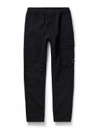 C.P. Company - Straight-Leg Logo-Appliquéd Cotton and Linen-Blend Cargo Trousers - Blue