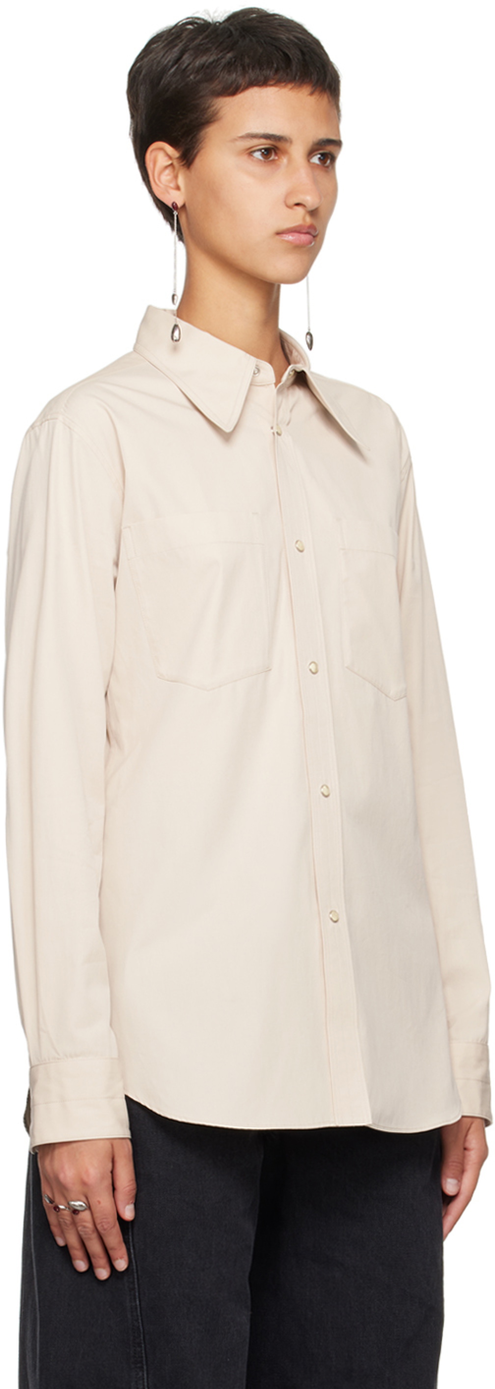 LEMAIRE Beige Pointed Collar Shirt Lemaire