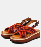 Clergerie Faden leather-trimmed crochet sandals