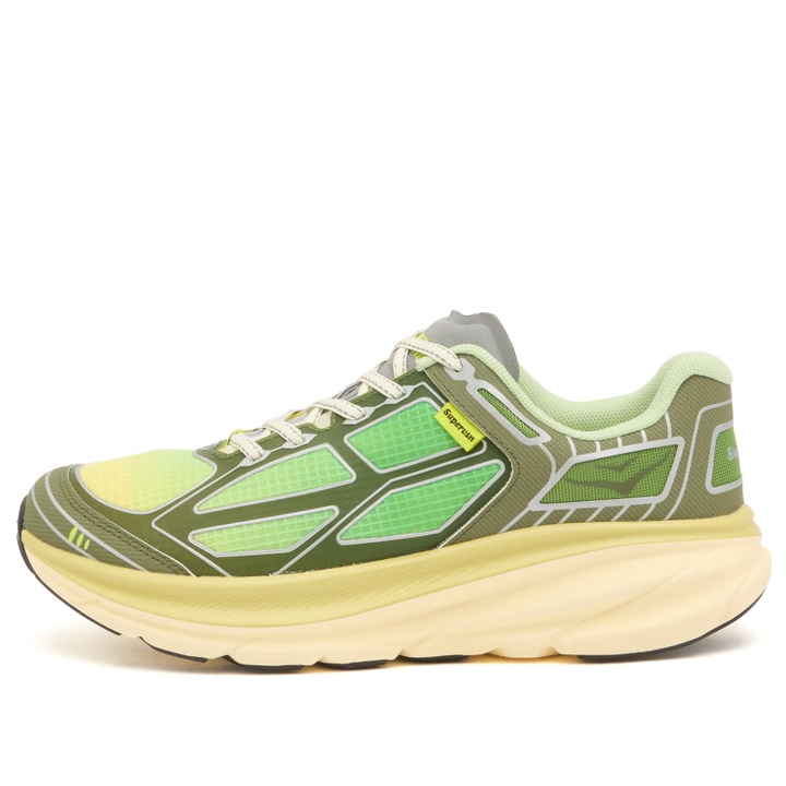 Photo: HOKA ONE ONE x Supervsn Clifton One9 Sneaker in Mantis Green