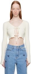 KIMHĒKIM White Cropped Cardigan