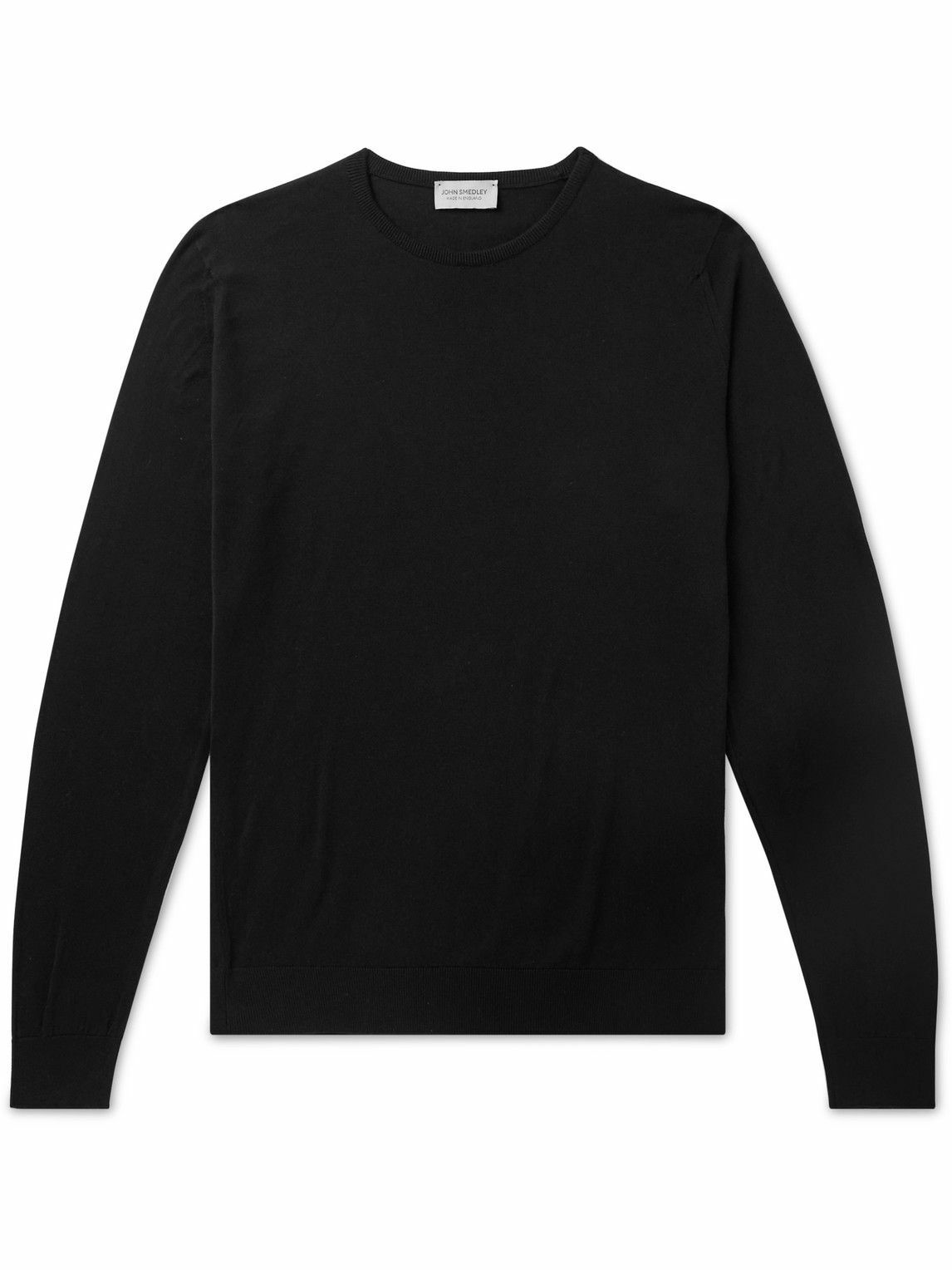 John Smedley - Sea Island Cotton Sweater - Black John Smedley