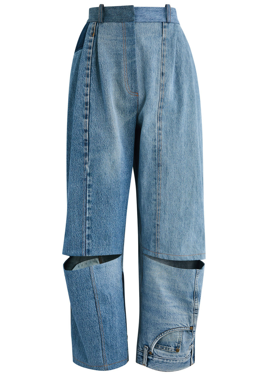A.W.A.K.E Mode Cut-out Straight-leg Jeans Blue