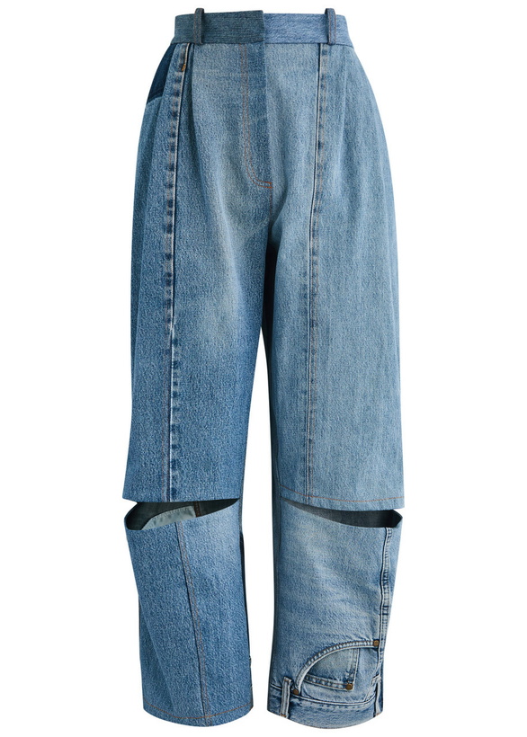 Photo: A.W.A.K.E Mode Cut-out Straight-leg Jeans Blue