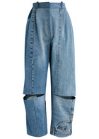 A.W.A.K.E Mode Cut-out Straight-leg Jeans Blue