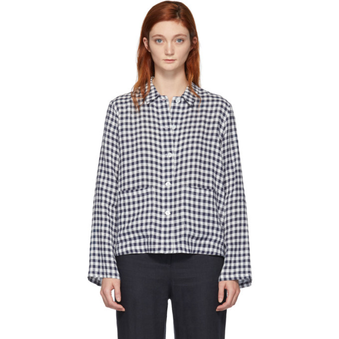 Mansur Gavriel Blue Gingham Worker Shirt