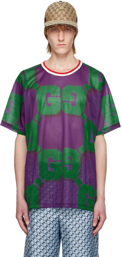 Photo: Gucci Purple & Green GG T-Shirt