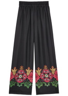 LA Double J Printed Silk Palazzo Wide-leg Trousers Multicoloured