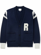 Rhude - Logo-Appliquéd Intarsia-Knit Cotton Cardigan - Blue