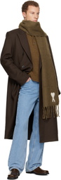 AMI Paris Brown Alpaca Ami de Coeur Scarf