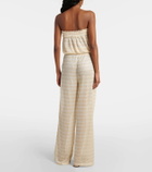 Melissa Odabash Viv knitted strapless lamé jumpsuit