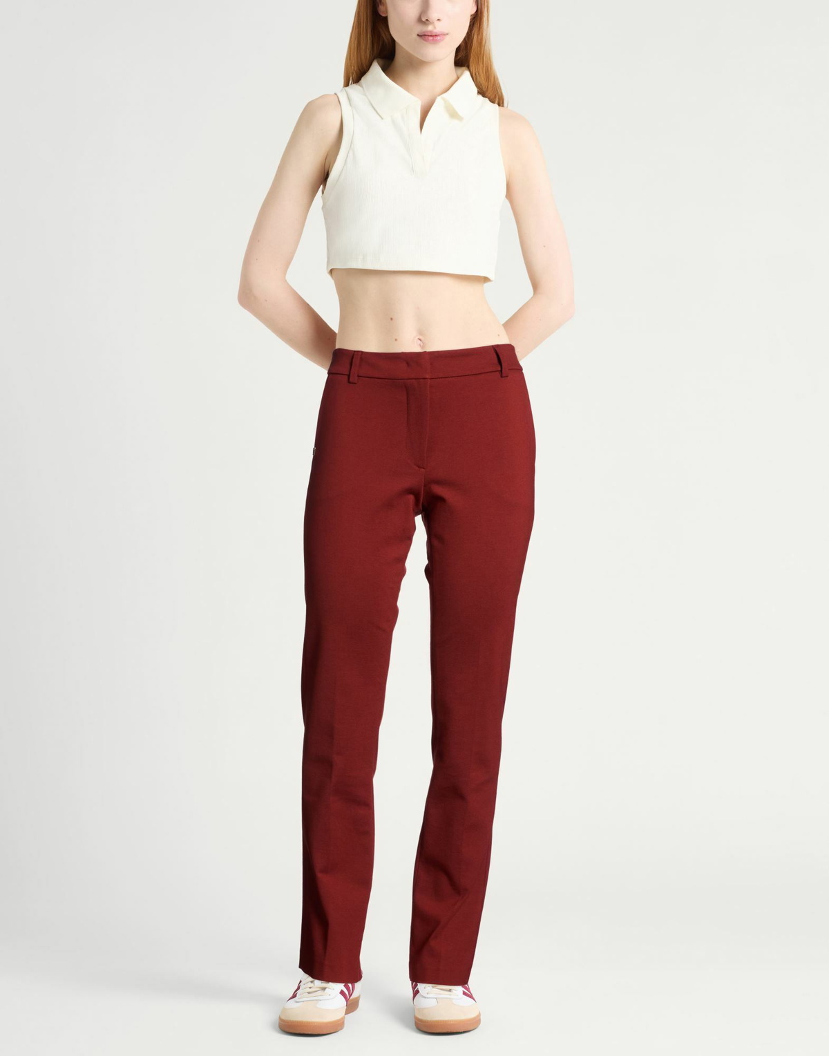 Manila Grace Womens Pants Burgundy