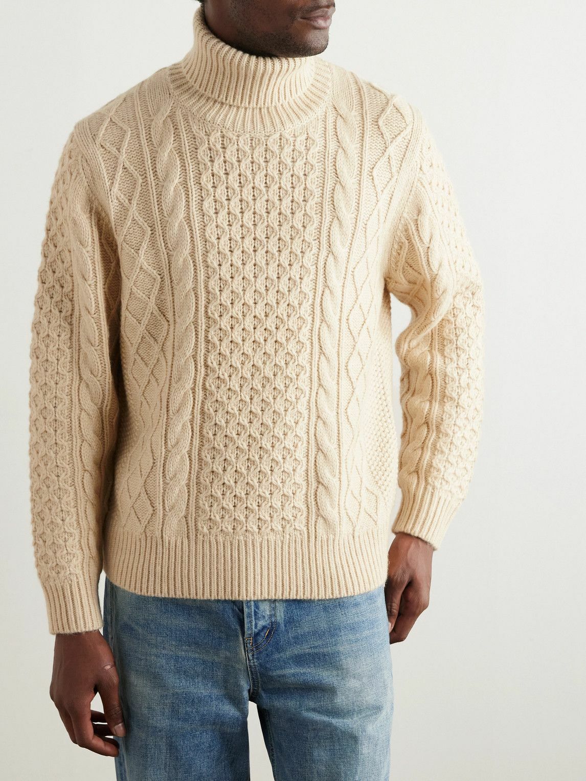 Nili Lotan - Cable-Knit Rollneck Sweater - Neutrals
