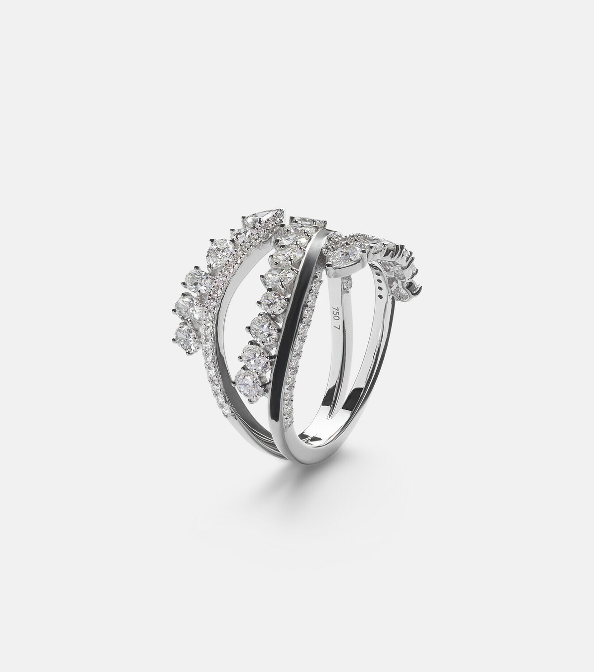 Kamyen Twist 18kt white gold and enamel ring with diamonds