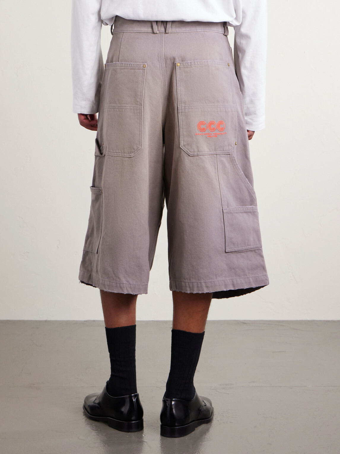 Willy Chavarria - Stocknot Double Knee Cotton Shorts - Gray