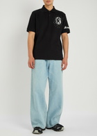 Billionaire Boys Club Embellished Astro Piqué Cotton Polo Shirt Black