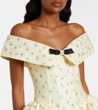 Shushu/Tong Floral off-shoulder cotton and silk corset dress
