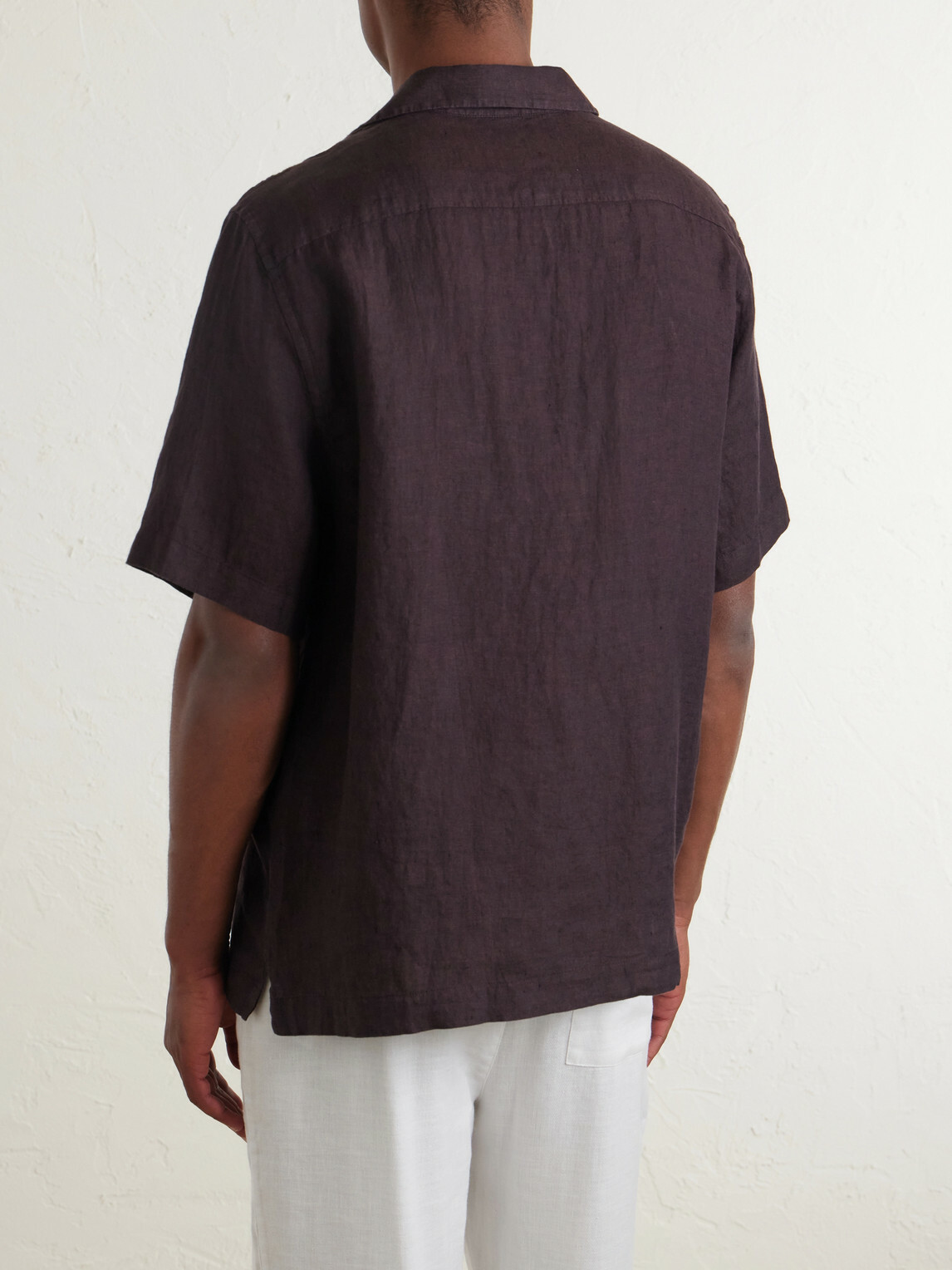 Frescobol Carioca - Angelo Camp-Collar Linen Shirt - Brown