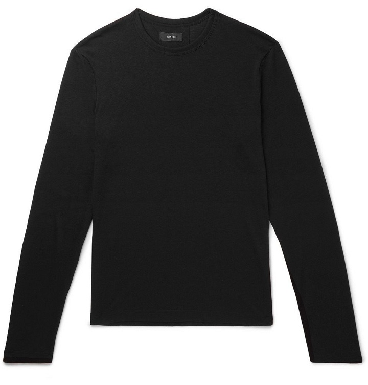Photo: Joseph - Lyocell and Cotton-Blend Jersey T-Shirt - Men - Black