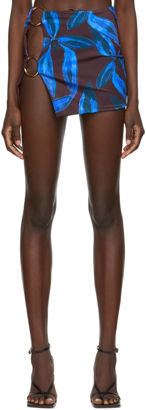 Photo: Louisa Ballou Brown & Blue Double Ring Miniskirt