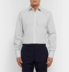 TOM FORD - White Slim-Fit Checked Cotton-Poplin Shirt - Gray
