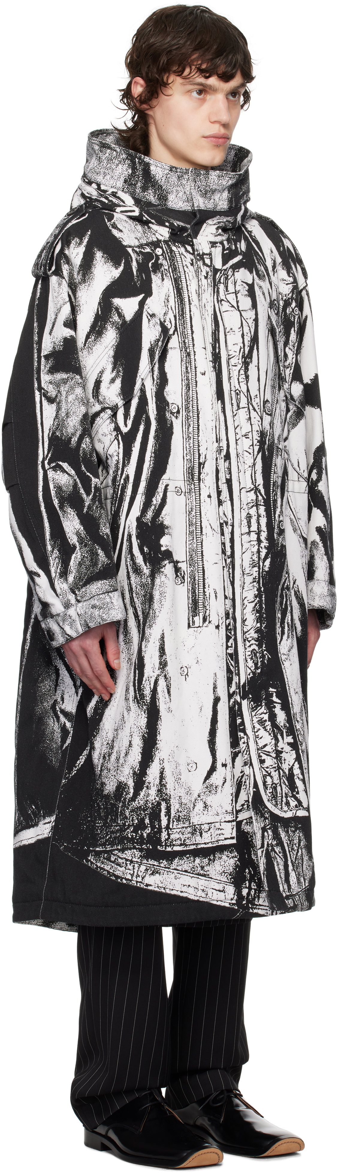 Jean Paul Gaultier Black & White 'The Trompe-L'œil' Coat Jean Paul