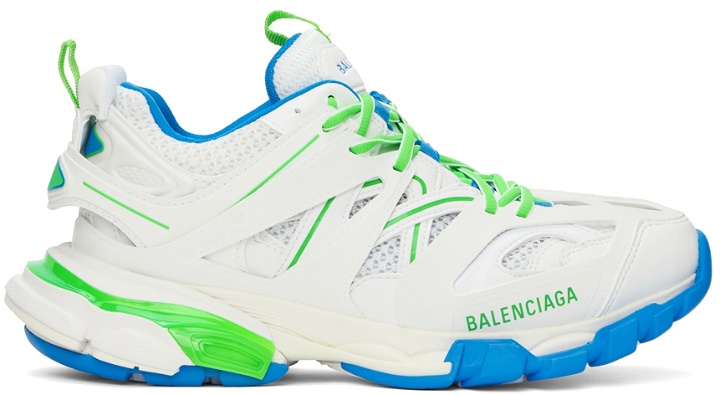 Photo: Balenciaga White & Green Track Sneakers