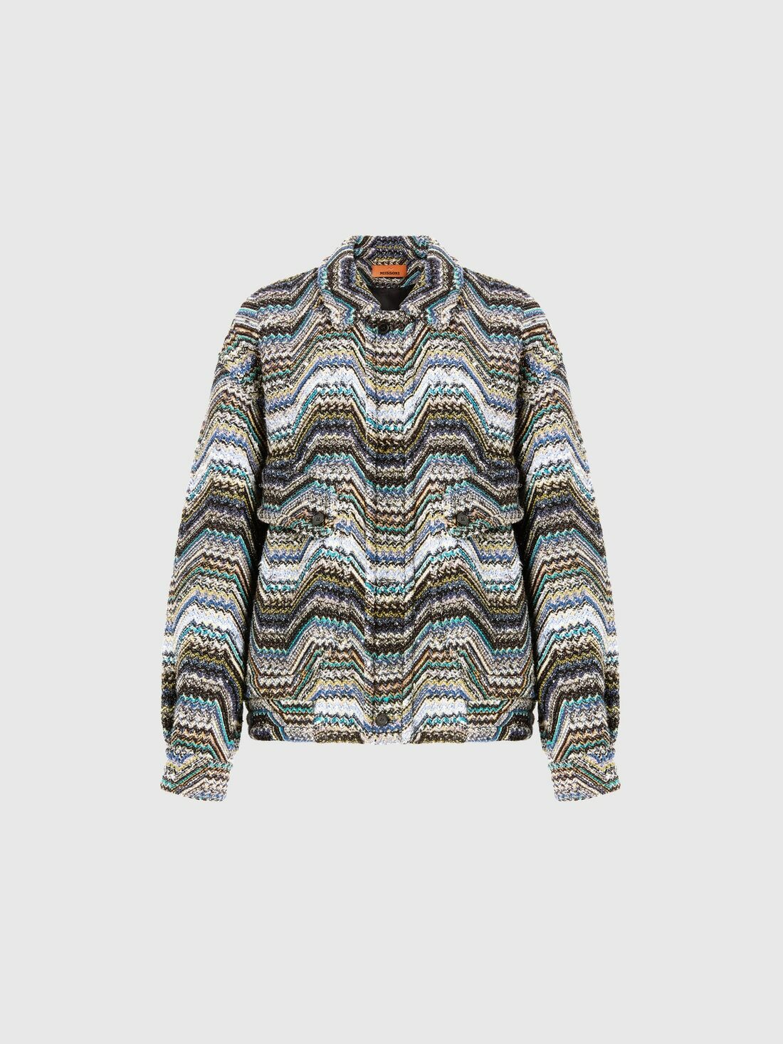 Missoni - Oversized jacket in wool blend zig zag, Women, Multicoloured