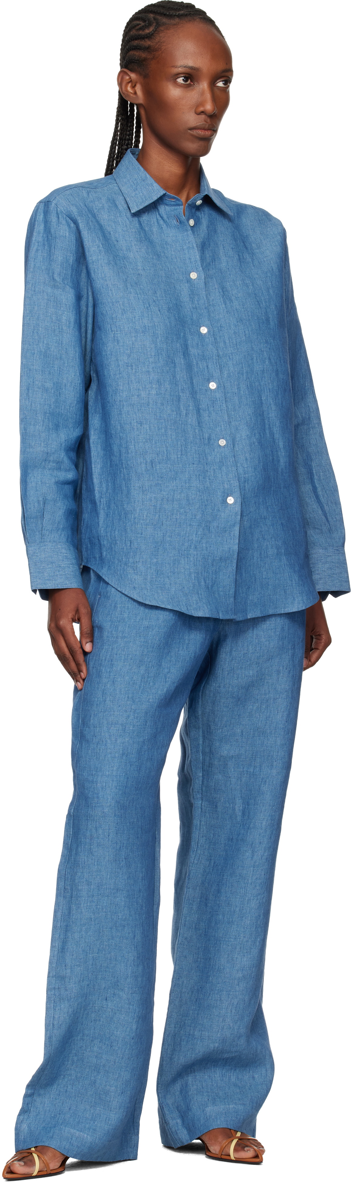Róhe Blue Classic Chambray Shirt