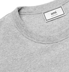 AMI - Logo-Embroidered Mélange Cotton-Jersey T-Shirt - Men - Gray