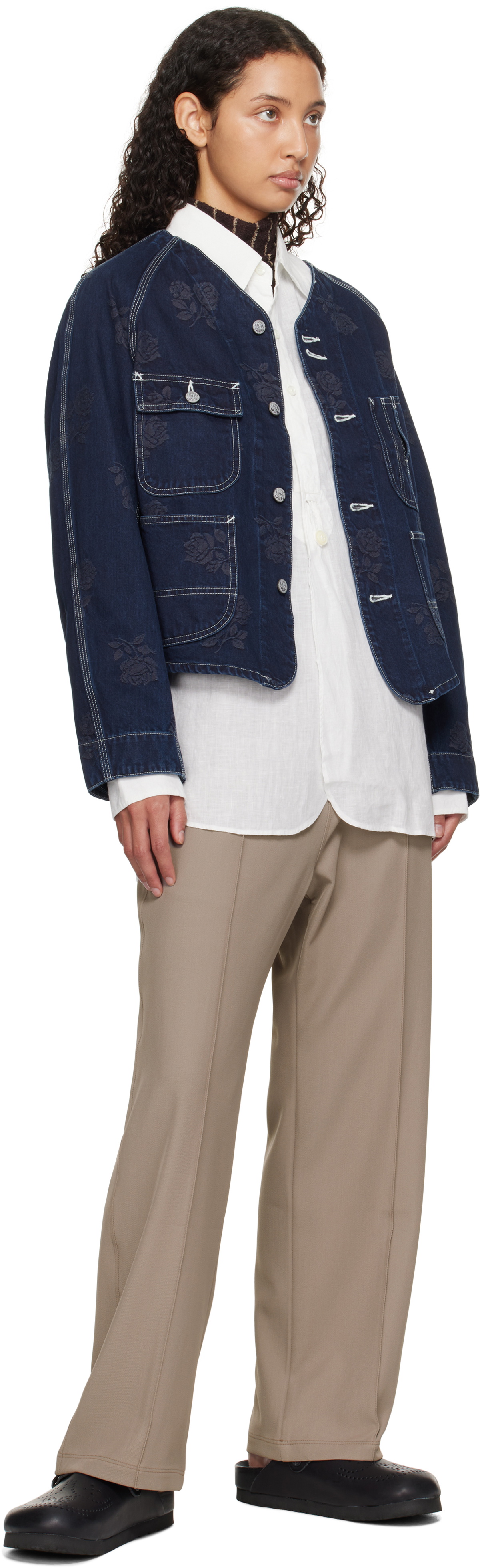 NEEDLES Indigo Short Coverall Denim Jacket