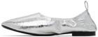 SIMONMILLER Silver Crinkle Metallic Riad Ballerina Flats