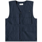 Universal Works Men's Tech Twill Photographers Gilet in Navy