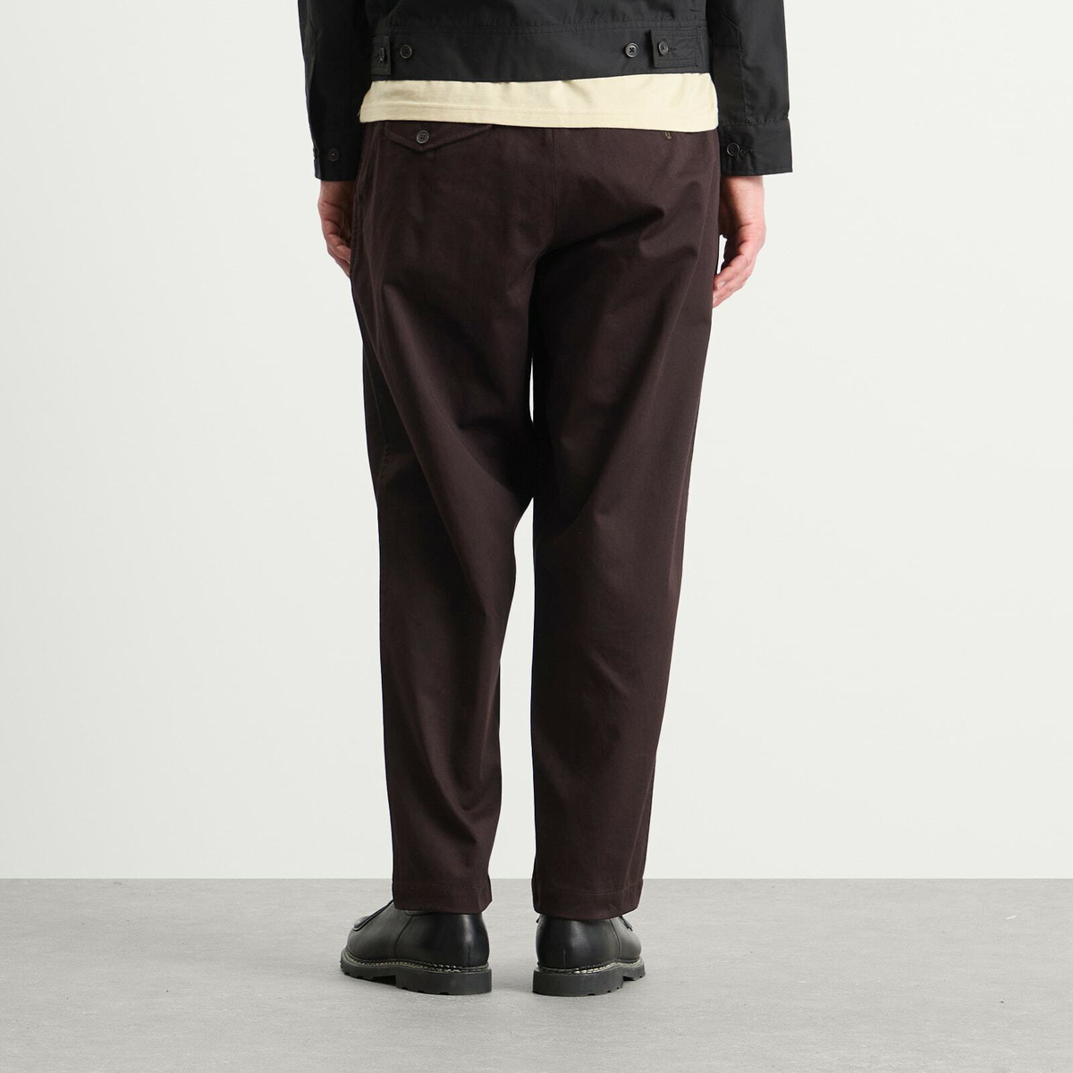 Universal Works Men's Twill Pleated Track Pant in Brown
