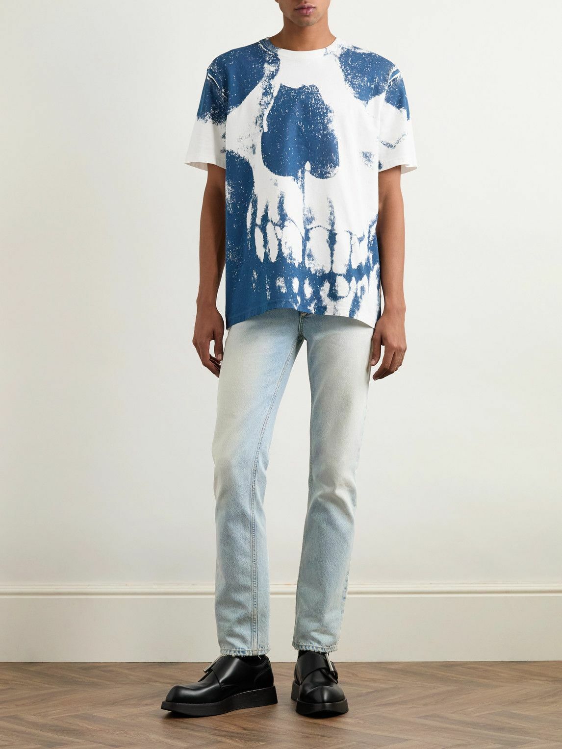McQueen - Slim-Fit Distressed Jeans - Blue