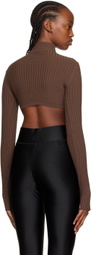 ANDREĀDAMO Brown Spiral Turtleneck