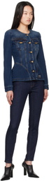 Versace Jeans Couture Indigo Fitted Denim Jacket