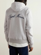 Wales Bonner - Howard Appliquéd Embroidered Cotton-Jersey Hoodie - Gray