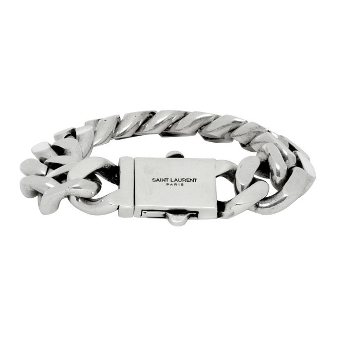 Photo: Saint Laurent Silver Curb Chain Bracelet