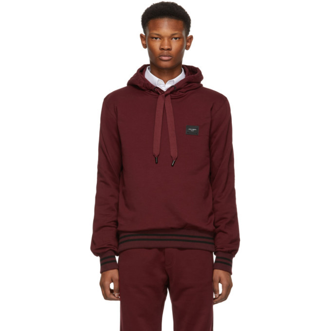 Dolce and Gabbana Red Classic Plaque Hoodie Dolce Gabbana