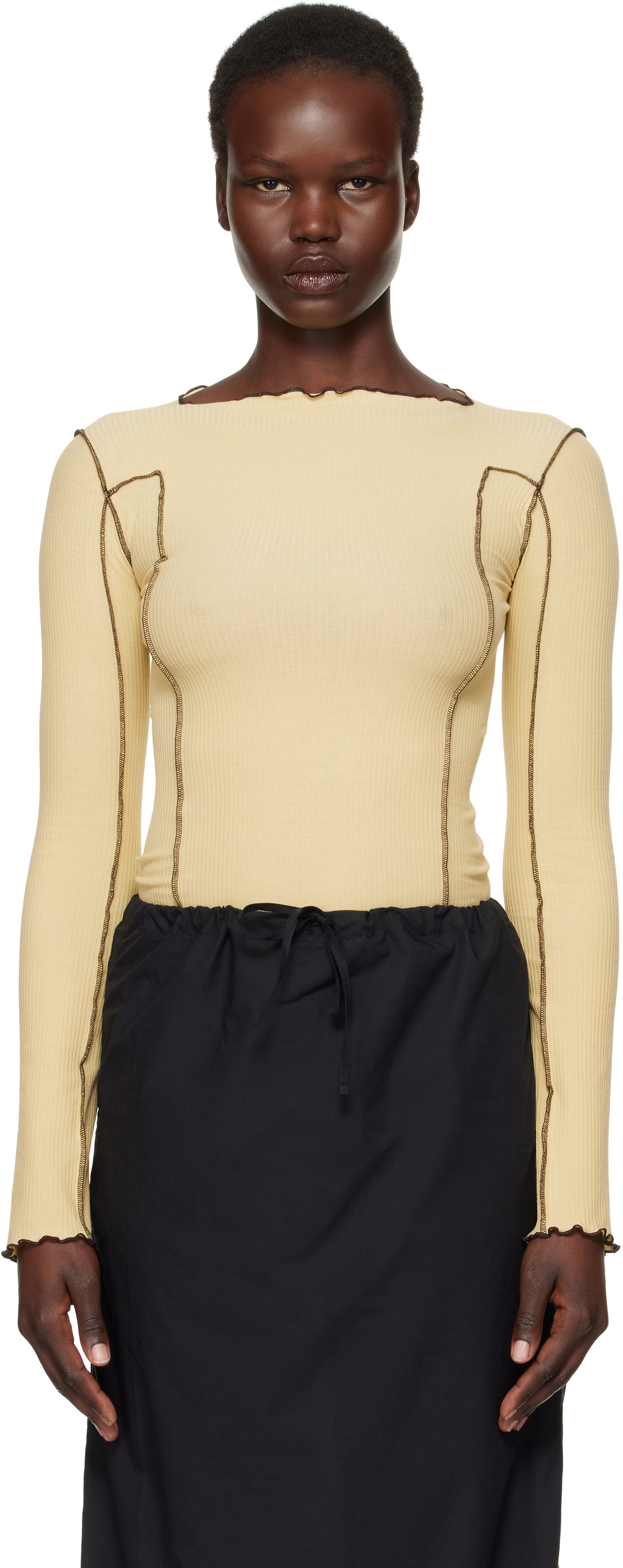 Baserange Women's Cinder Halt Top in Hen Yellow Baserange