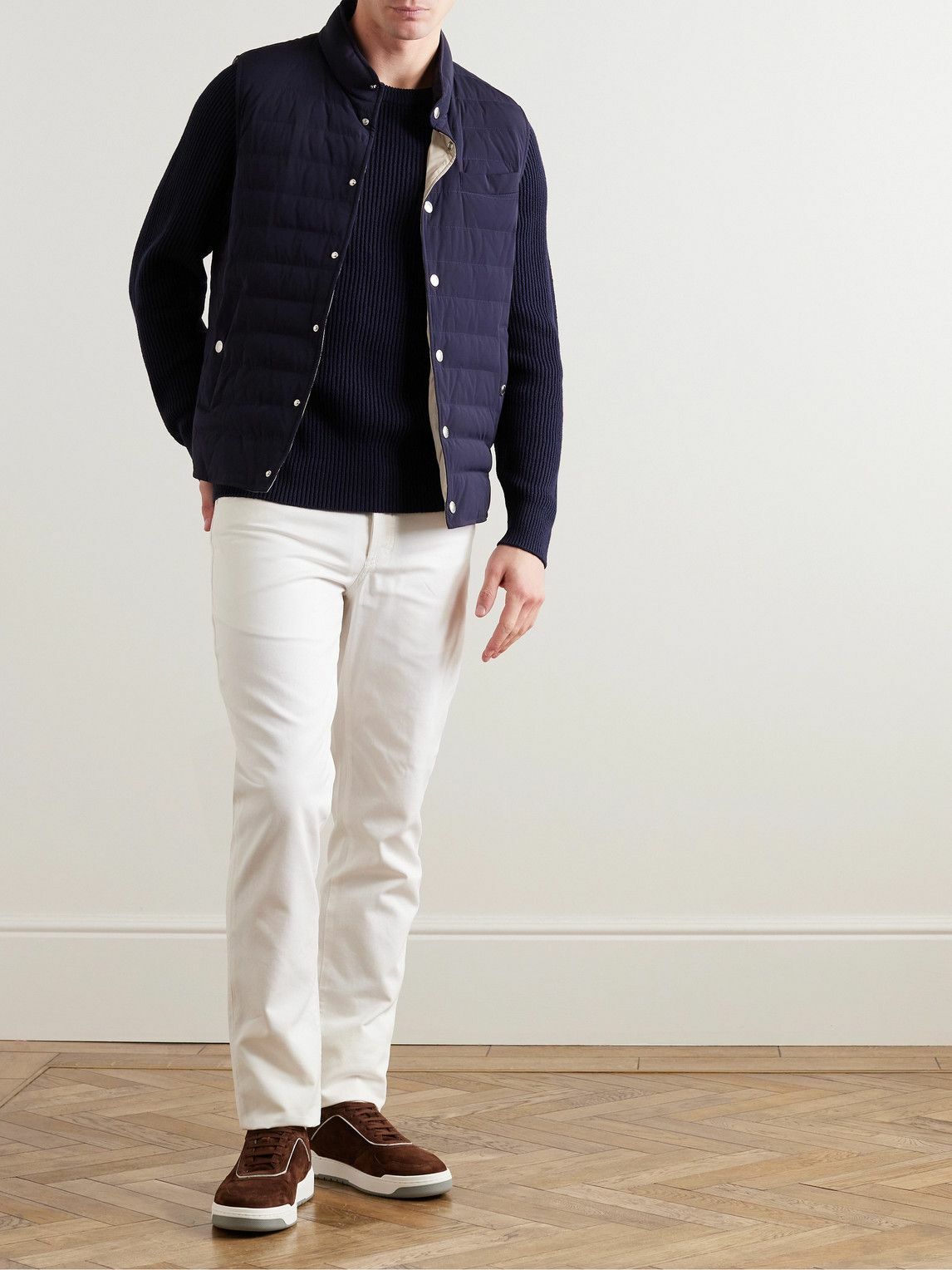 Pull Brunello Cucinelli Lourd Côtes - Coton épais Taille 50 (M) - Jaune - Occasion Très Bon état