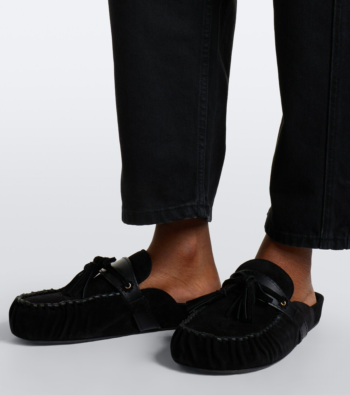 Isabel Marant Malvin leather-trimmed suede mules