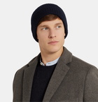 Anderson & Sheppard - Ribbed Mélange Cashmere Beanie - Blue